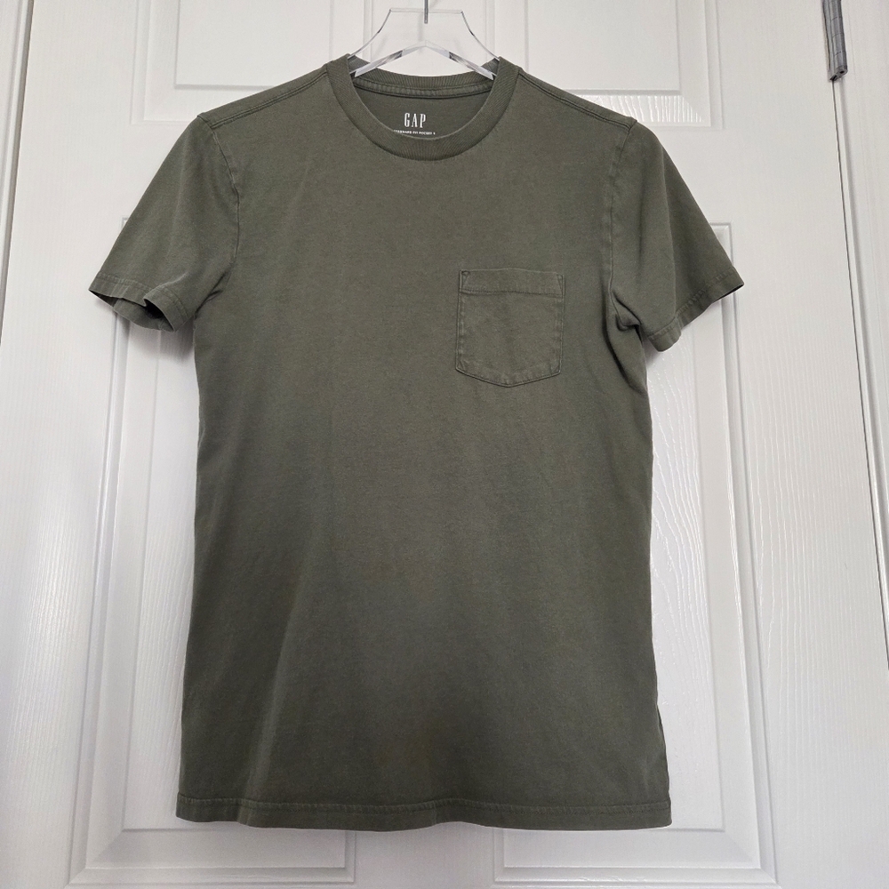 GAP Mens XS Standard Pocket Tee Short Sleeve Desert Cactus Green